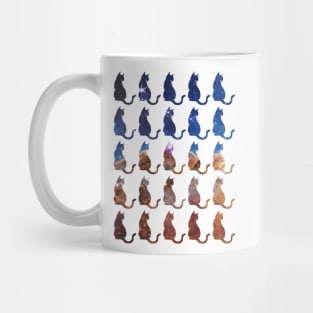 Cosmic Cliffs Carina Nebula on Cat Silhouettes Mug